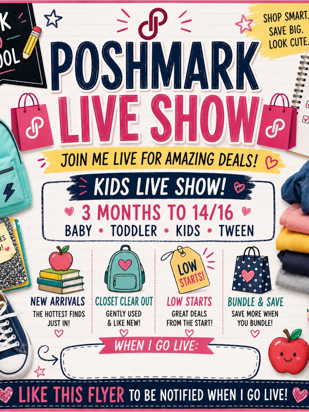 Kids Live Show size 3 months to 14/16